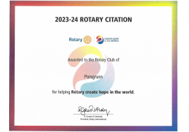 Rotary Citation for 2023-2024  MEMBERSHIP DEVELOPMENT